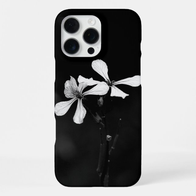 Schwarzweißblumen iPhone 16 Pro Max Hülle (Rückseite)