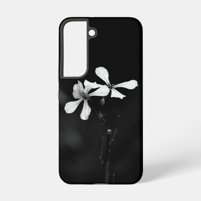 Schwarzweißblumen Samsung Galaxy Hülle (Rückseite)