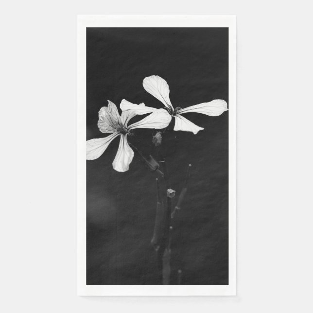 Schwarzweißblumen Serviette (Vorderseite)