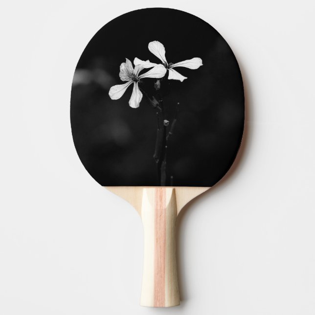 Schwarzweißblumen Tischtennis Schläger (Vorderseite)