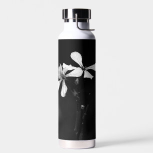 Schwarzweißblumen Trinkflasche