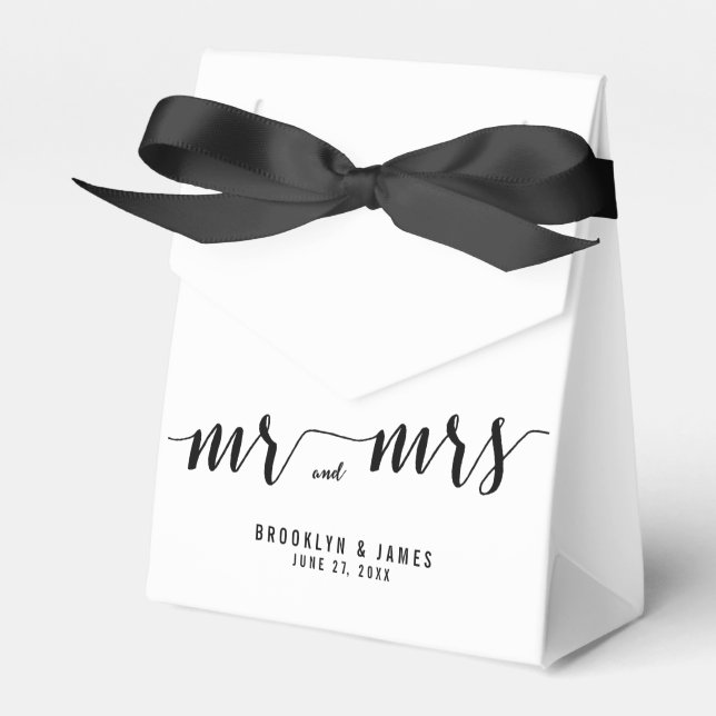 Schwarzweißboxen mit weißer Gastgeschenk Hochzeit  Geschenkschachtel (Vorderseite)