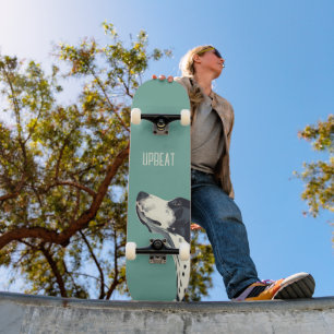 Schwarzweißboxer Skateboard