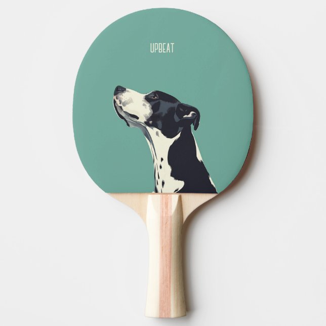 Schwarzweißboxer Tischtennis Schläger (Vorderseite)