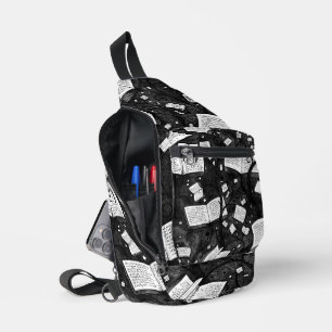 Schwarzweißbücher - Hintergrund Crossbody Bag