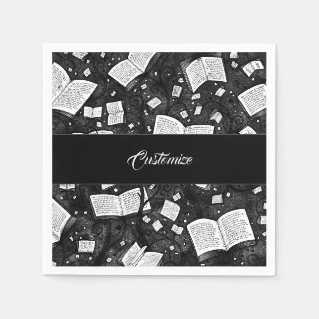 Schwarzweißbücher - Hintergrund Serviette (Vorderseite)