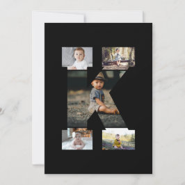 Schwarzweißbuchstaben K FotoCollage Ankündigung