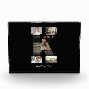 Schwarzweißbuchstaben K FotoCollage Fotoblock