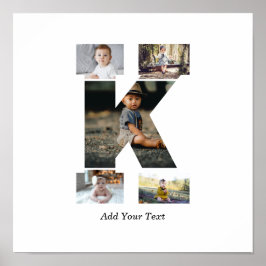 Schwarzweißbuchstaben K FotoCollage Poster