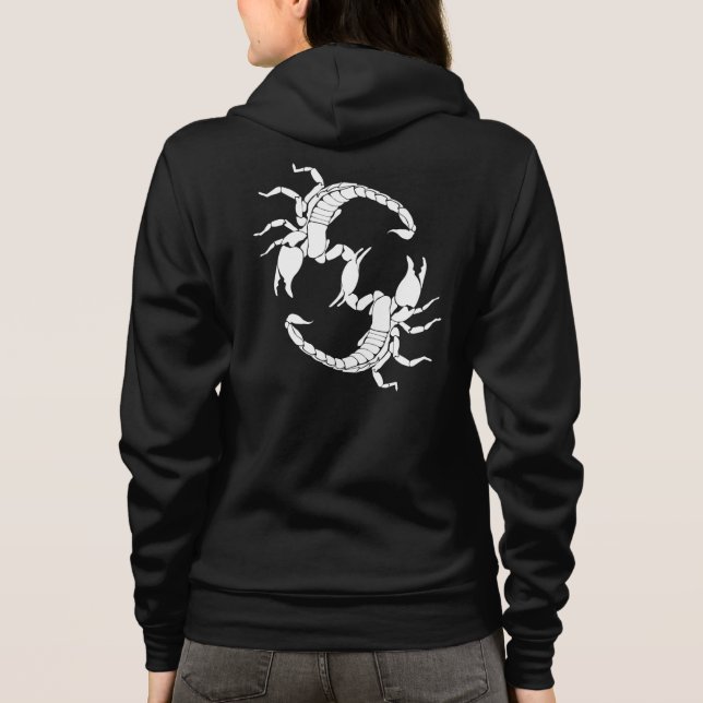 Schwarzweißbuchstaben S - Zwei Skorpione Hoodie (Rückseite)