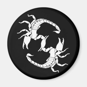 Schwarzweißbuchstaben S - Zwei Skorpione Magnet