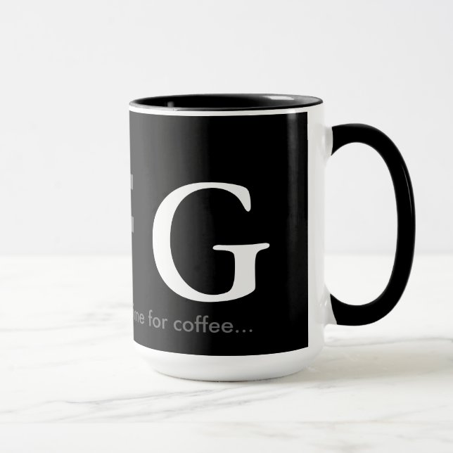 Schwarzweißbuchstaben Tasse (Rechts)