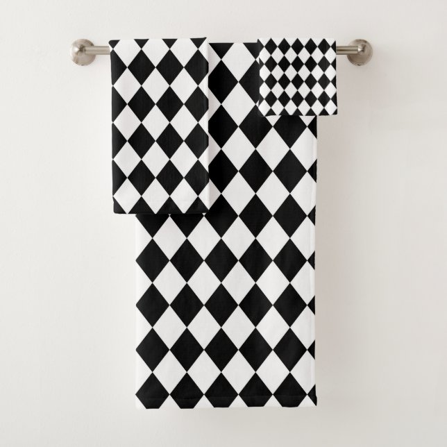 Schwarzweißdesign Badhandtuch Set (Insitu)