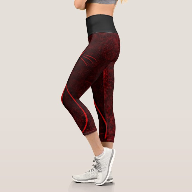 Schwarzweißdesign Capri Leggings (Links)