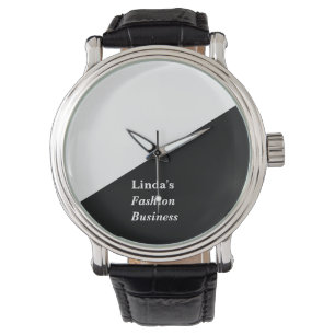 Schwarzweißdiagonale Armbanduhr