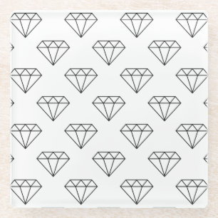 Schwarzweißdiamanten Glasuntersetzer