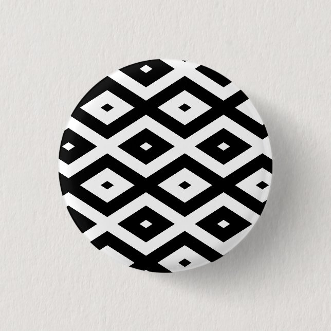 Schwarzweißdiamantmuster Button (Vorderseite)