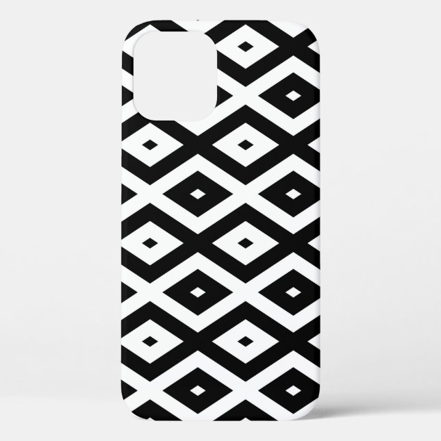 Schwarzweißdiamantmuster Case-Mate iPhone Hülle (Rückseite)