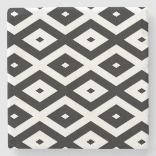 Schwarzweißdiamantmuster Steinuntersetzer