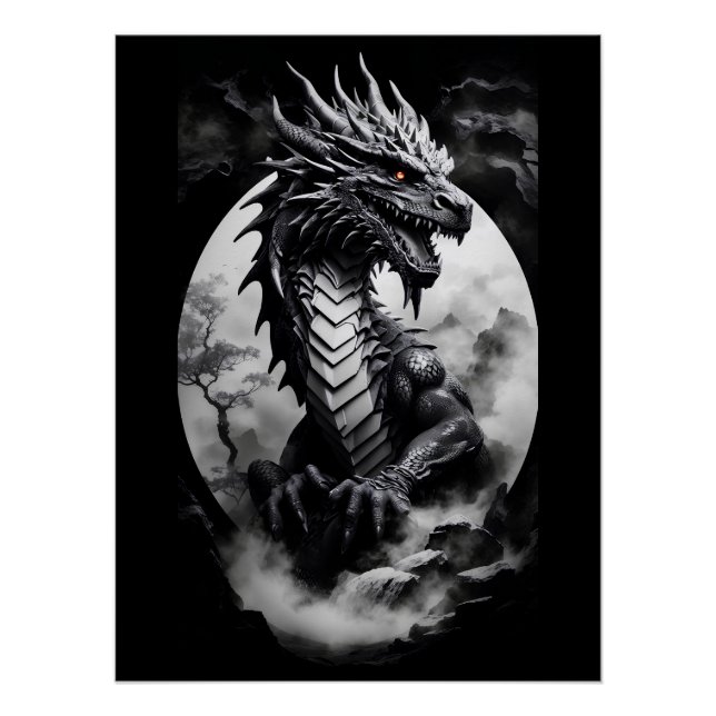Schwarzweißdrache Poster (Vorderseite)