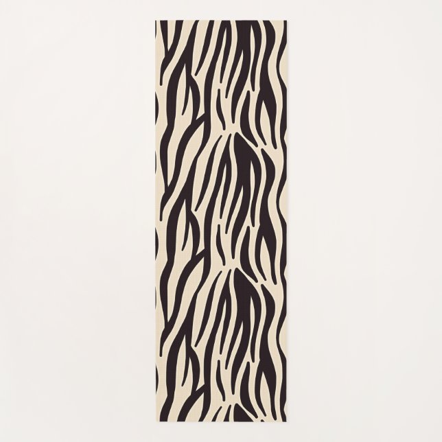 Schwarzweißdruck der Zebra-Haut Yogamatte (Vorderseite)