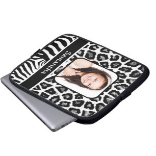 Schwarzweißdruck Laptopschutzhülle