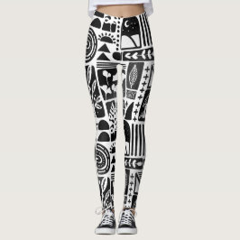 Schwarzweißdruck Leggings