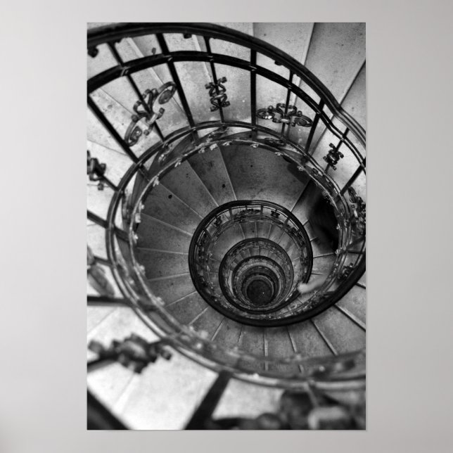Schwarzweißdruck. Moderne Fotografie für Zuhause Poster (Vorne)