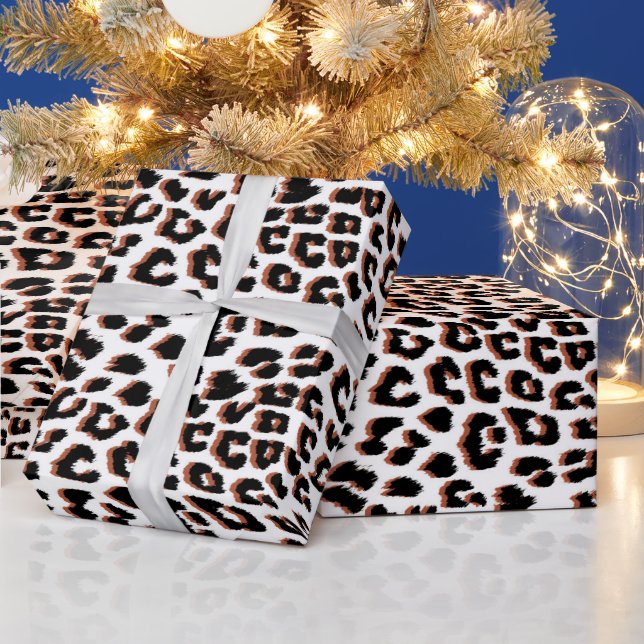 Schwarzweißdruck und Weißleopard Geschenkpapier (Feiertage)