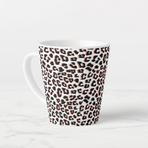 Schwarzweißdruck und Weißleopard Milchtasse
