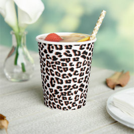 Schwarzweißdruck und Weißleopard Pappbecher