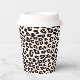 Schwarzweißdruck und Weißleopard Pappbecher