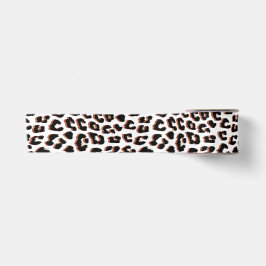 Schwarzweißdruck und Weißleopard Satinband