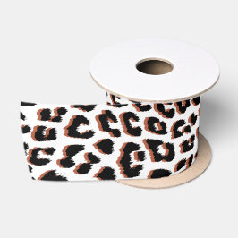 Schwarzweißdruck und Weißleopard Satinband