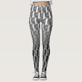 Schwarzweißer Legging Asche, Rechtecke, Bilder, Leggings
