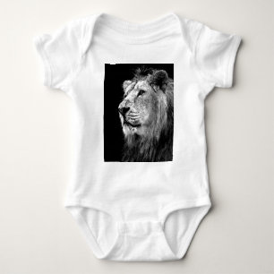 Schwarzweißer Löwe Baby Strampler