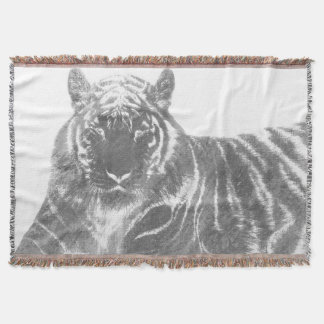 Schwarzweißer Tiger Decke