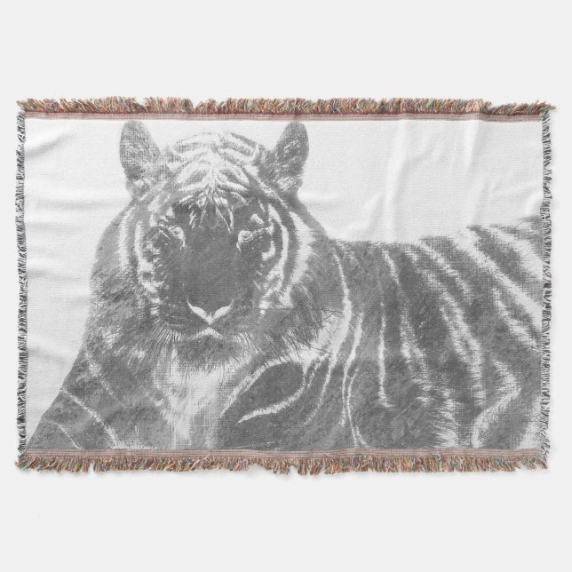 Schwarzweißer Tiger Decke (Vorderseite)