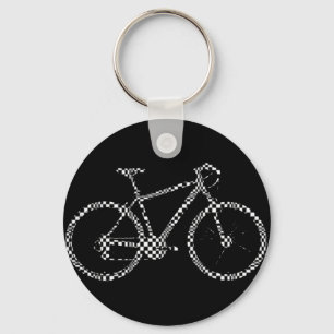 Schwarzweißfahrrad Schlüsselanhänger