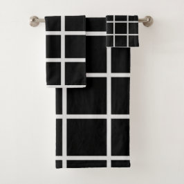 Schwarzweißfenster Badhandtuch Set