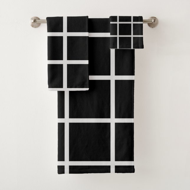 Schwarzweißfenster Badhandtuch Set (Insitu)