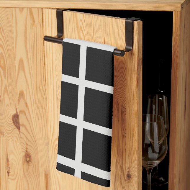 Schwarzweißfenster Geschirrtuch (Drittel gefaltet)