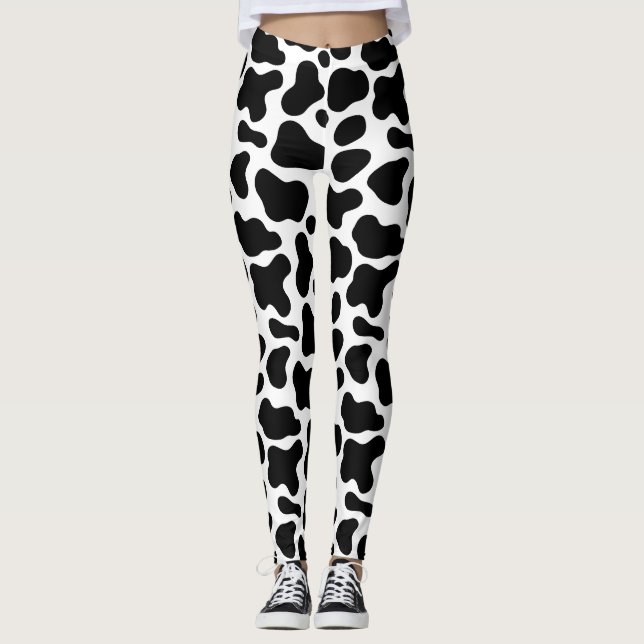 Schwarzweißflecken, Kuhmuster Leggings (Vorderseite)