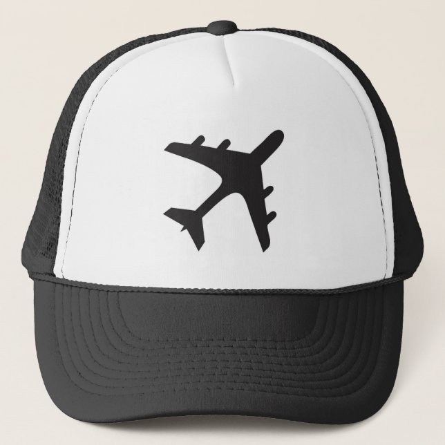Schwarzweißflugzeugdesign Truckerkappe (Vorderseite)
