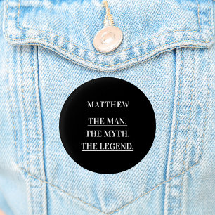 Schwarzweißfoto Mann Mythos Legende Button