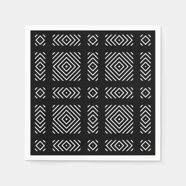 Schwarzweißgeometrie Ama Serviette (Vorderseite)