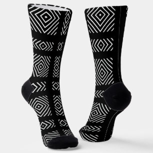 Schwarzweißgeometrie Ama Socken