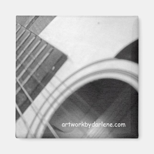 Schwarzweißgitarre Magnet (Vorne)