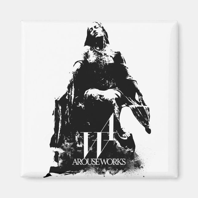 Schwarzweißgrafik Magnet (Vorne)