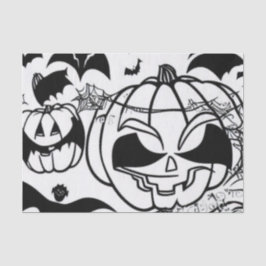 Schwarzweißhalloween Cartoon Spaß Seidenpapier